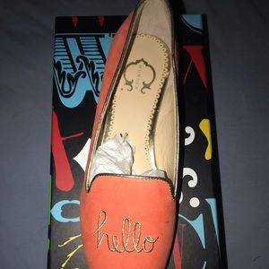 Multi letter hello slip on shoes